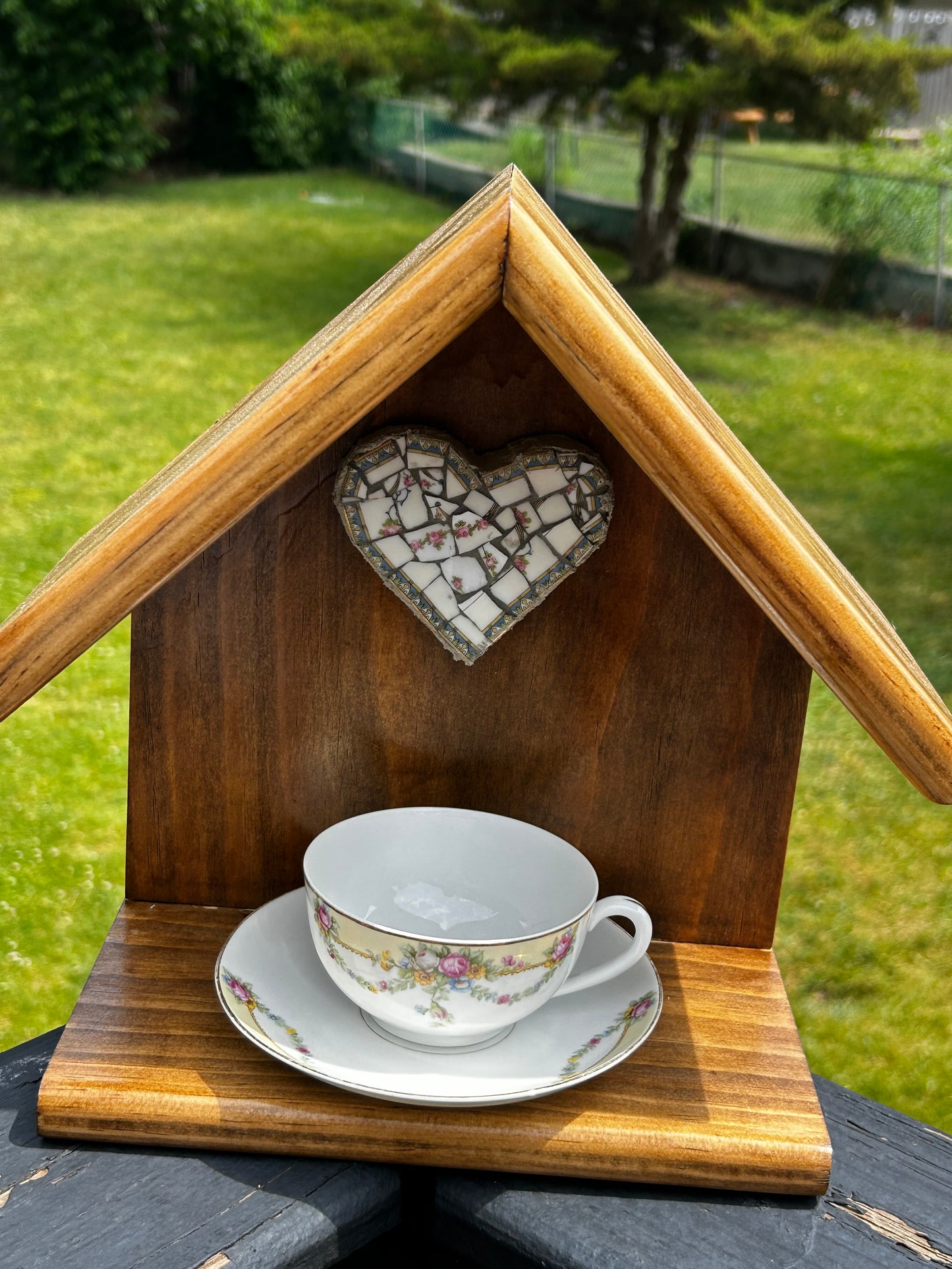 Tea Cup Cottage Bird Feeder